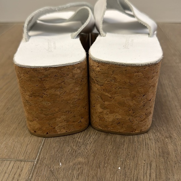 NEW! Jeffrey Campbell Itzelia White Cork Block Heel Platform Slide Sandal - 39 - Picture 5 of 11